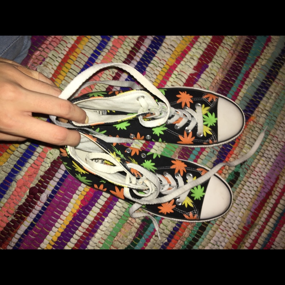 custom pot leafs high top shoes